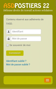 Version mobile du site Internet asd22.fr
